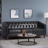 Christopher Knight Home® - Noble House - - Mirod 81'' Pu Sofa,Tufted Back,Solid Wood Legs,Living Room And Study