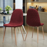 Christopher Knight Home® Caden Mid Century Red Fabric Dining Chairs with Light Walnut Wood Finished Legs (Set of 2)