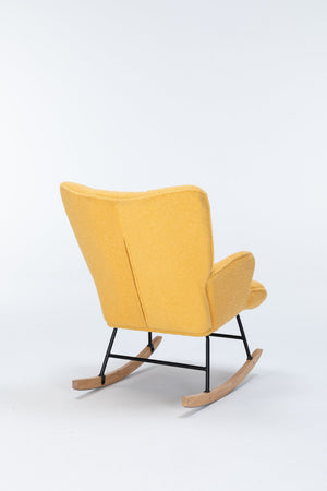 English Elm Rocking Glider Chair Teddy Upholstered High Back Nursery Accent Seat Modern Style B205P205671