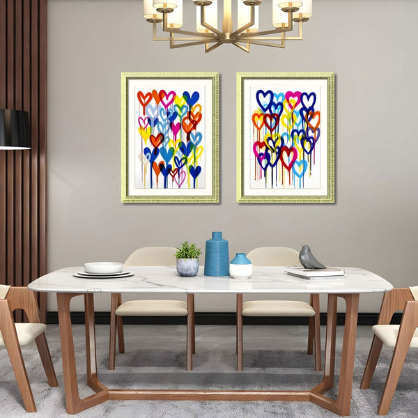 English Elm Set Of 2 Vibrant Heart Graffiti Wall Art Prints – Modern Framed Decor For Kids & Living Spaces 18X24 T3976P383168-GIGA