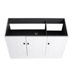 English Elm 48" Freestanding Bathroom Vanity with Thick Resin Sink, Soft-Close Doors, Adjustable Shelves, Durable Finish White W999S00275