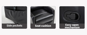 English Elm Heat Massage Rocker Swivel Recliner with 8 Vibrating Nodes Fabric Living Room Chair W3224P321856
