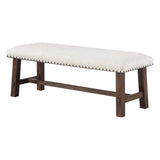 OSP Home Furnishings Callen Bench Linen, Dark Walnut base