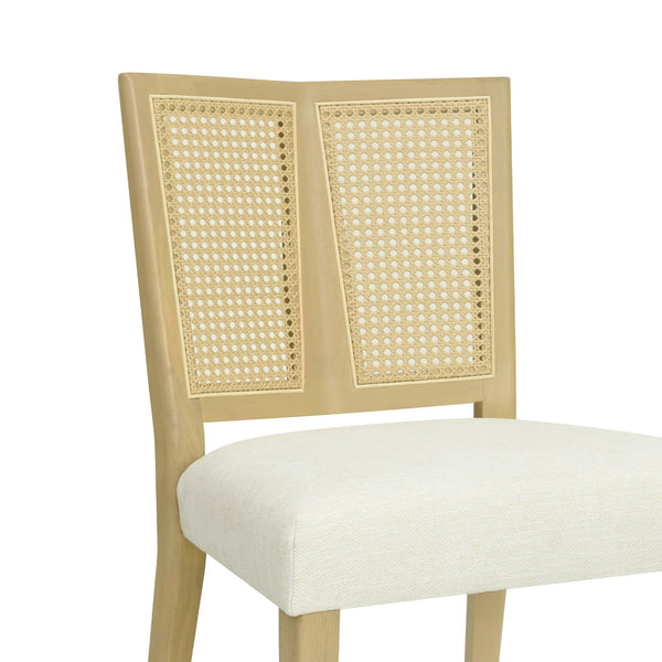 English Elm Christopher Knight Home® - Rattan Mid-Century Dining Chair Set of 2 with Woven Cane Back, Upholstered High-Density Seat Cushion Beige,Natural Ash N771P254006A
