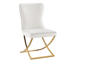English Elm Modern Tufted Velvet Dining Chairs Glam Button Back Chrome Legs Set of Two B011P446645