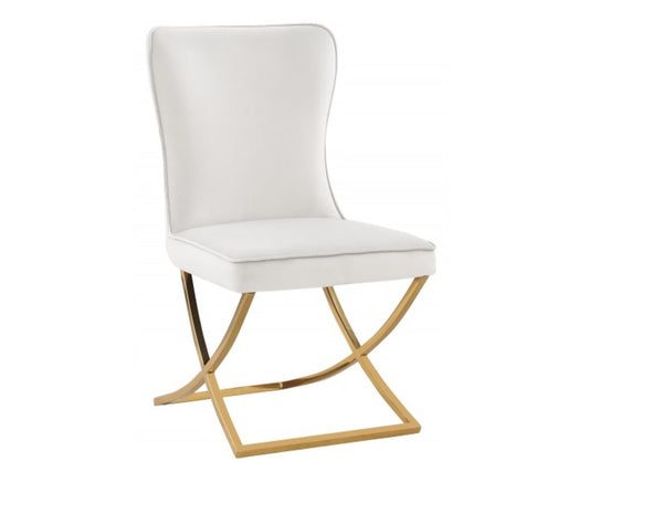 English Elm Modern Tufted Velvet Dining Chairs Glam Button Back Chrome Legs Set of Two B011P446645