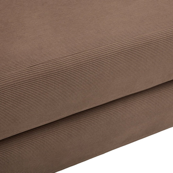 English Elm UNITED modular foldable sofa with metal frame, corduroy upholstery, side pocket & quick assembly convenience Brown W1568P375636