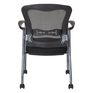 OSP Home Furnishings Titanium Pro-line Stackable Visitors Chair with Lumbar Support for Reception Spaces 84540-30