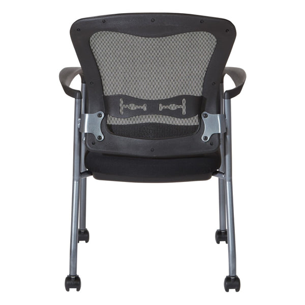 OSP Home Furnishings Titanium Pro-line Stackable Visitors Chair with Lumbar Support for Reception Spaces 84540-30
