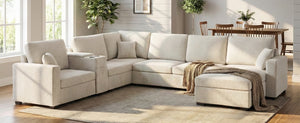English Elm Swivel Barrel Accent Chair Chenille Tufted Round Club Seat for Living Room Lounge Beige N719S002350A