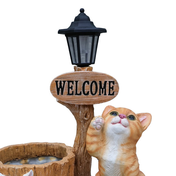English Elm Cute Feline Resin Planter Statue for Garden Patio Balcony Whimsical Succulent Pot W5398P464245