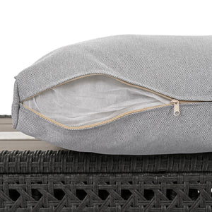 English Elm K&K 6-Pers Diamond Weave Patio Sectional Set with Thick Cushions, Extendable Ice Coffee Table, UV-Resistant Wicker Grey+Brown+Yellow N707S000013G