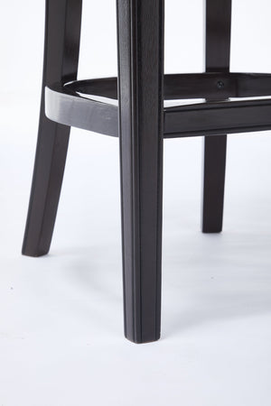 English Elm Bar Stools Set Of 2 - 29.5" Brown Leather & Hardwood Frame, Stylish Comfort For Home Bars & Dining W2195P290198