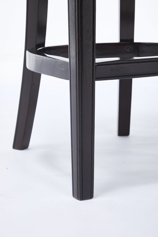 English Elm Bar Stools Set Of 2 - 29.5" Brown Leather & Hardwood Frame, Stylish Comfort For Home Bars & Dining W2195P290198