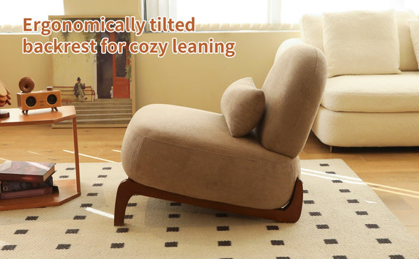 English Elm Cute Faux Leather Armless Accent Chairs Set of 2 with Solid Wood Legs Modern Seating Camel W2105S00016