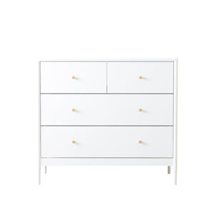 English Elm White Classic 4-Drawer Kids Dresser – Solid Poplar & Engineered Wood, Child-Safe, Anti-Tip, 35.4" Wide Storage Appeal W808P298011