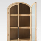 Chantelle Modern Arched Bookcase with Glass Doors Coastal Oak WECHA41OS3CO0 Walker Edison