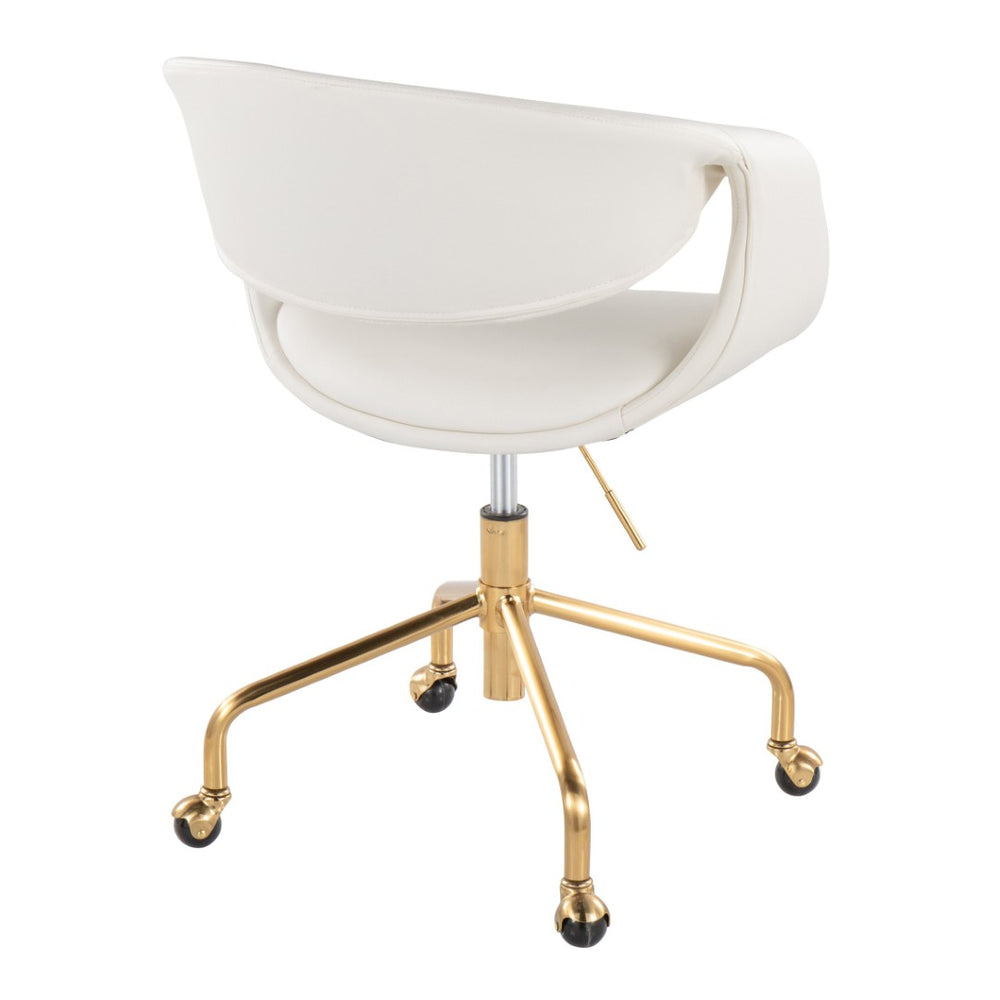 English Elm Task Chair with Chrome Five Star Base Grey Fabric Seat for Modern Home Office Use Gold,White B202P474188
