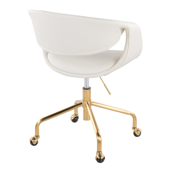 English Elm Task Chair with Chrome Five Star Base Grey Fabric Seat for Modern Home Office Use Gold,White B202P474188