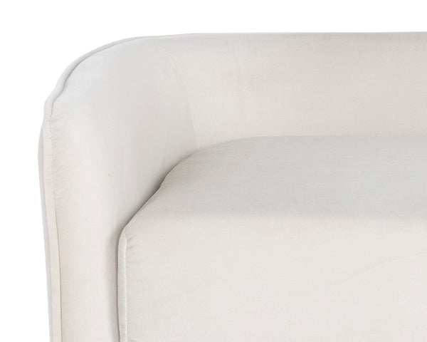 Sunpan Sammy Bench - Elegant Upholstered Seating with Gold Stainless Steel Legs for Stylish Interiors Cream Sky