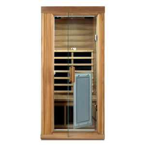 English Elm One Person Far Infrared Cedar Indoor Sauna with Glass Door and Bluetooth Audio W632S00015
