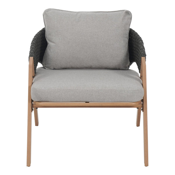 English Elm Christopher Knight Home® - Patio Weather-Resistant Wicker Chairs with Removable Water-Repellent Cushions, Durable Steel Frame Set Grey,Teak 39.5 L x 27 W x 16.5 H N776P271809L