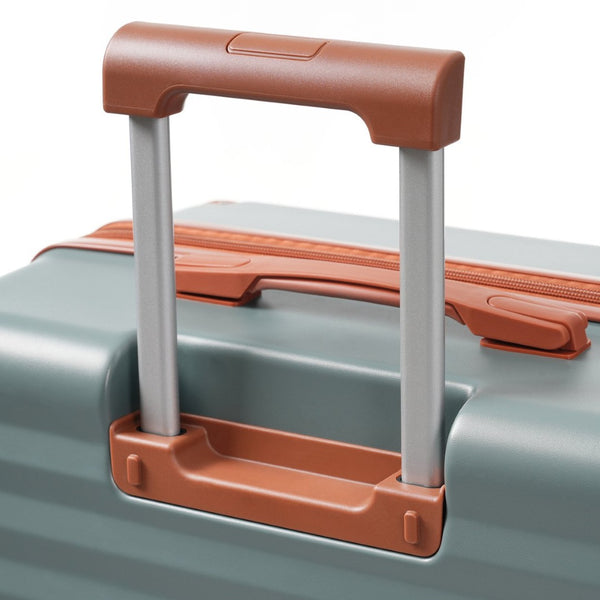 English Elm Luggage 5 Piece Abs Hardshell Travel Set with Usb Port Spinner Wheels and Tsa Lock Grey Green N732P265290Y
