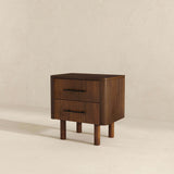 English Elm Ashcroft Furniture - Logan Mid Century Modern Walnut Nightstand Bed Side Tables With 2 Drawers