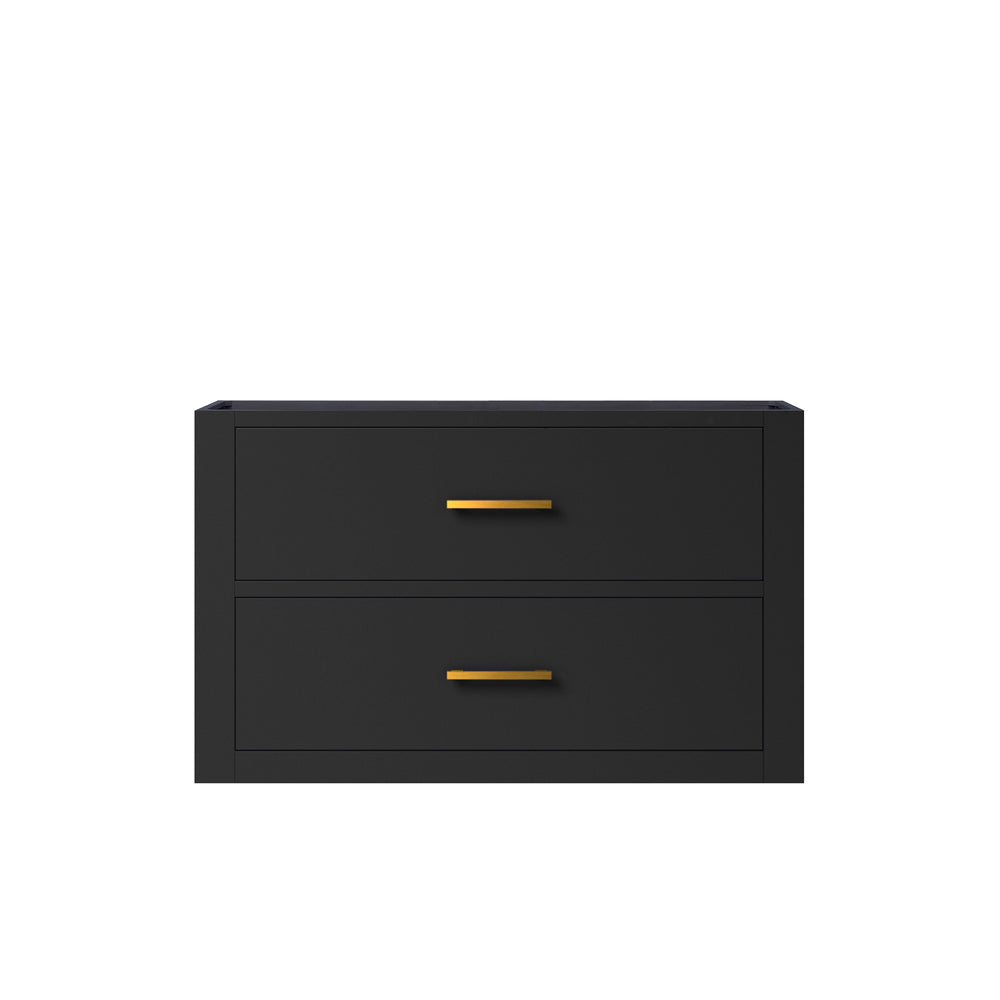 English Elm Black Midcentury Wall-Hung Bath Vanity – 30" W X 22" D, Stylish Storage Solution For Small Bathrooms B2731P257920