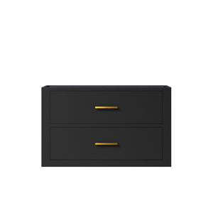 English Elm Black Midcentury Wall-Hung Bath Vanity – 30" W X 22" D, Stylish Storage Solution For Small Bathrooms B2731P257920
