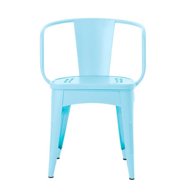 English Elm Christopher Knight Home® - LOURDES Matte Light Blue 3-Piece Iron Bistro Set – Weather-Resistant Floral Patio Table & 2 Chairs N773P278415B