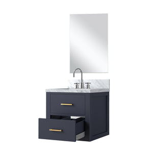 English Elm Blue 20" Single Bath Vanity with Acrylic Top, Assembled 23x21.5x24", Chrome Faucet & 18" Mirror Set B2731S01968