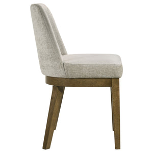 English Elm Bryant Light Tan Upholstered Dining Side Chair Set of 2 — Rounded Back, Tapered Legs, Warm Wood Comfort B062P375413