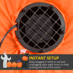 English Elm Homcom 7.5Ft Inflatable Pumpkin Ghost Family For Spooky Outdoor Halloween Decor, Led Illuminated Fun W2225P229596