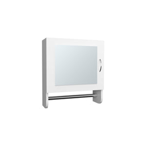 English Elm BOTIQ Mirrored Medicine Cabinet with Towel Rack and Two Interior Shelves for Compact Spaces White 20.3 L x 18.4 W x 2.4 H B070P242488