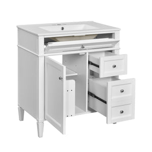 English Elm 30'' Bathroom Vanity With Ceramic Sink & Elegant Storage Solutions For Modern Home Décor Upgrade N710P250194K