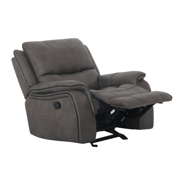 English Elm Transitional Multi-Function Glider Recliner with Channel Back, Cup Holders, Hidden Storage, Upholstered Comfort Dark Gray 43 L x 34 W x 30 H B2741P385035