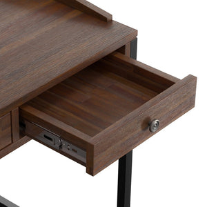 English Elm Ralston Handcrafted Desk In Distressed Charcoal Brown - Stylish, Functional, And Perfect For Small Spaces B136P159561-GIGA