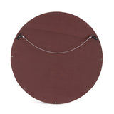 Christopher Knight Home® - Noble House - Dodds Handcrafted Boho Studded Croco Leather Round Wall Mirror, Dark Brown