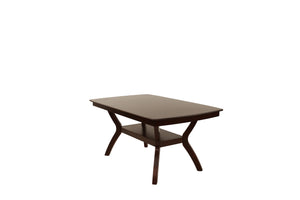 English Elm Formal 66" Square Dining Table with Open Shelf, Espresso Solid Wood Veneer, Contemporary Design B011P207142