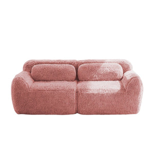 English Elm 2-seater Modular Cloud Sofa Plush Fluffy Sectional with Pillows for Living Room W714P380195