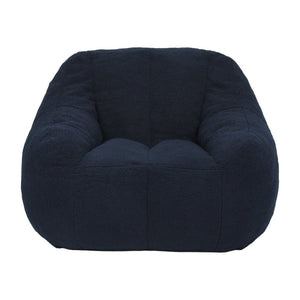 English Elm Bean Bag Chair Oversized Faux Fur Memory Foam Lounge Seat for Dorm or Living Room Dark Blue W2200P243725