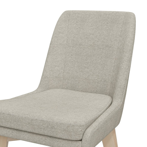 English Elm Studio Armless Linen Texture Dining Chairs with White Wash Wood Legs Set of 2 B127P495087
