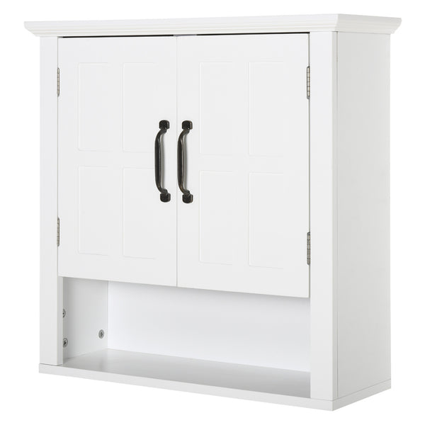 English Elm HOMCOM Wall Medicine Cabinet Over Toilet, 3-Tier Adjustable Shelves, Moisture-Resistant MDF Storage W2225P250002