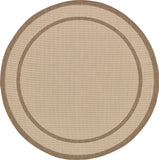 Unique Loom Outdoor Border Border Machine Made Border Rug Beige, Beige/Brown 6' 1" x 6' 1"