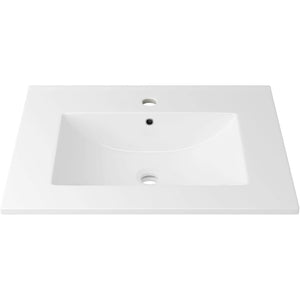 English Elm 24-inch Ceramic Undermount Bathroom Sink Gloss White Glaze with Pre-drilled Faucet Opening W3151P264908