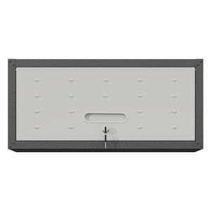 English Elm Heavy Duty Wall Mounted Steel Cabinet Locking Lift Door Garage Workshop Storage Black+ Gray T2398P236483
