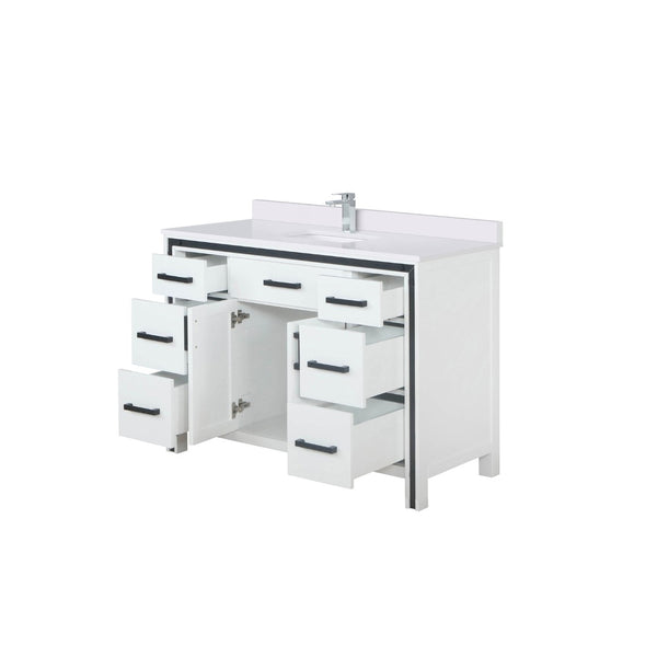 English Elm White Bath Vanity With Cultured Marble Top, Chrome Faucet, Soft-Close Drawers & Ample Storage B2731P260604-GIGA