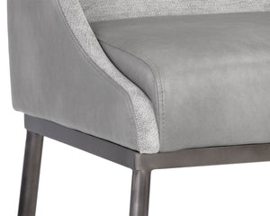 Sunpan Dalary Counter Stool - Stylish Bravo Metal Faux Leather & Polo Club Stone Fabric for Any Space