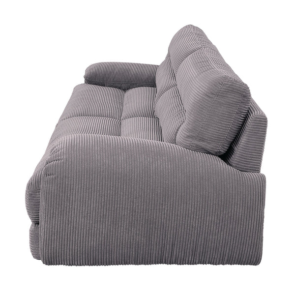 English Elm Cadenza Gray Corduroy Loveseat with Removable Pillow Covers, Rolled Arms, Plush Foam Seating B2726S00162